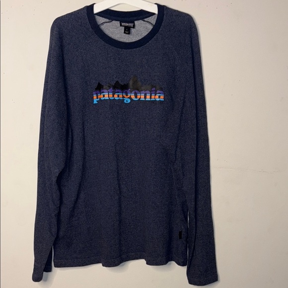Patagonia Dark Blue Long Sleeve with Vibrant Logo - Picture 1 of 7